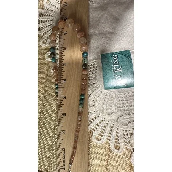 Jay King DTR Desert Rose Trading Sterling 925 Sunstone Turquoise Beaded Necklace - Picture 6 of 8